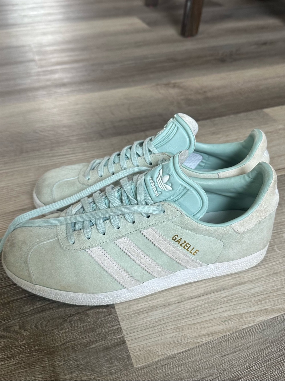 Adidas Gazelle Sneakers, Mint Green Suede, 7.5 - Picture 1 of 7